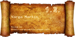 Varga Martin névjegykártya